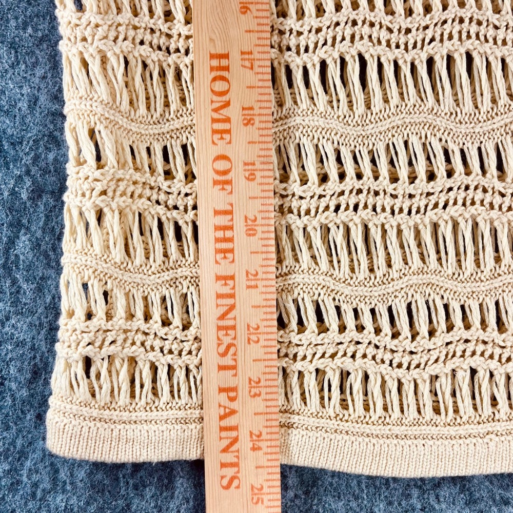 ZYIA Active Hilton Head Sweater‎ Womens S Tan Ivory Knit Short Sleeve Oversized - Picture 8 of 9